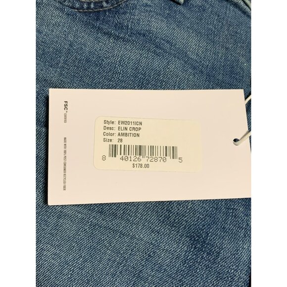 Edwin Elin Crop Straight Jeans Size 28 Ambition Blue Denim Womens $178 NWT - Picture 3 of 12